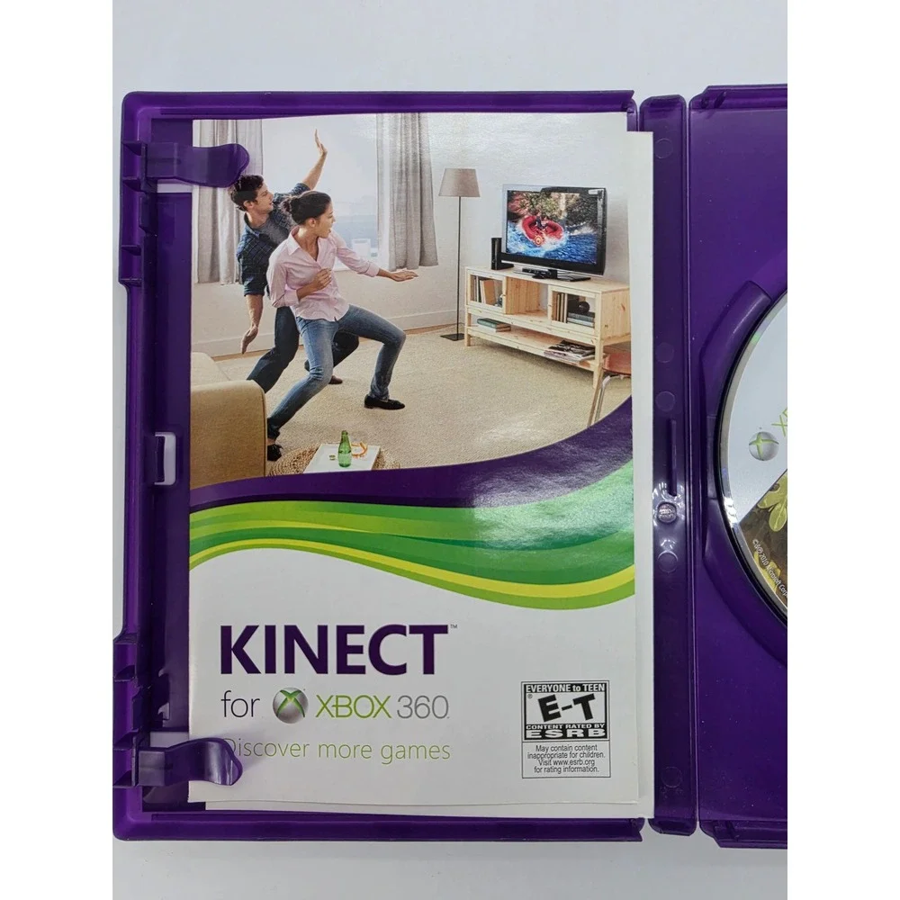 Kinect Adventures Microsoft Xbox 360 Game J7D-00001 Purple Case NTSC